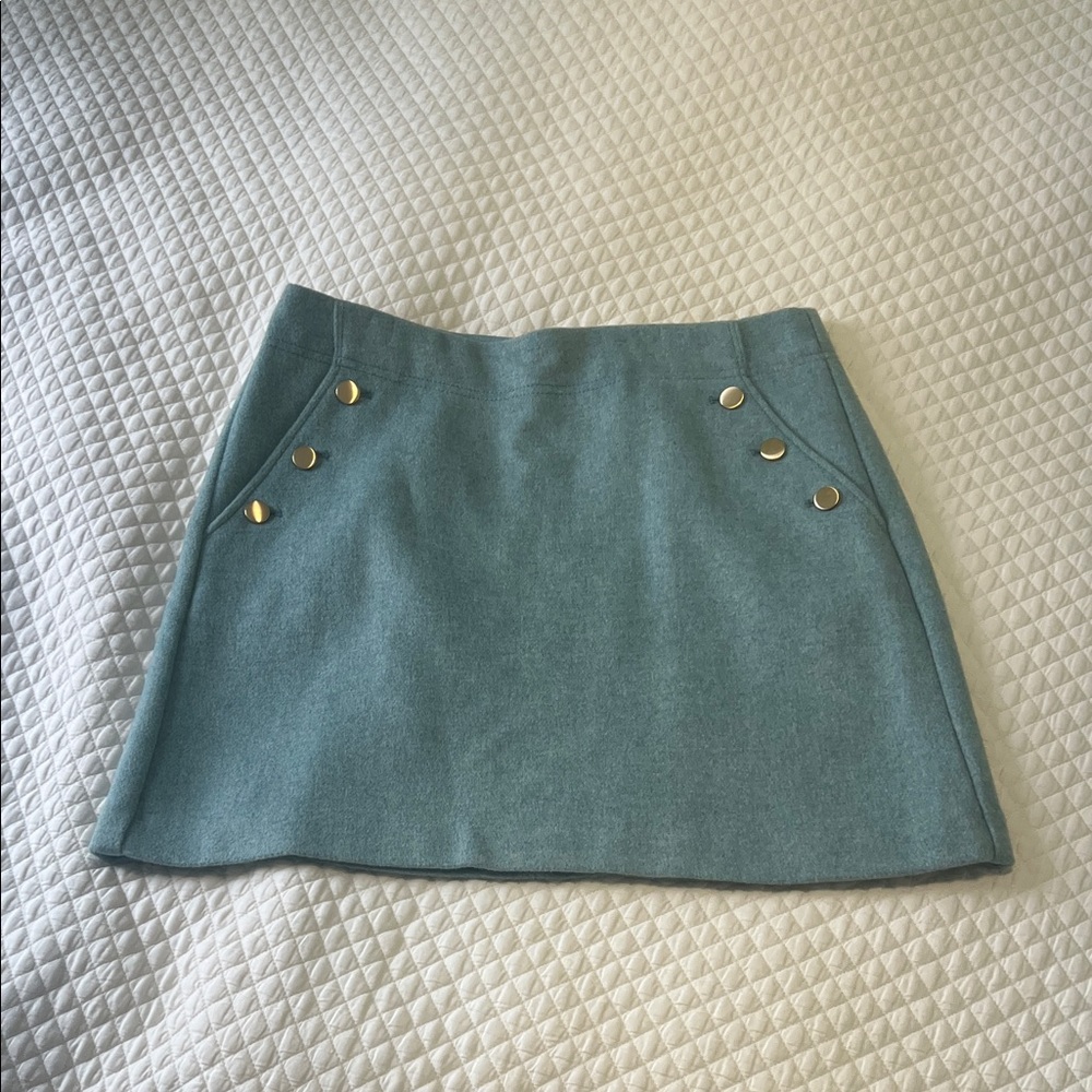 LOFT Wool-Blend Button-Pocket Mini Skirt size 12 New no tag
